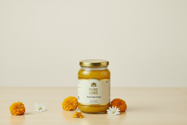 Large Pure Ghee Bottle with Flowers