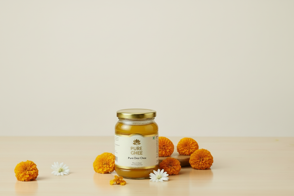 Small Pure Ghee Bottle with Flowers